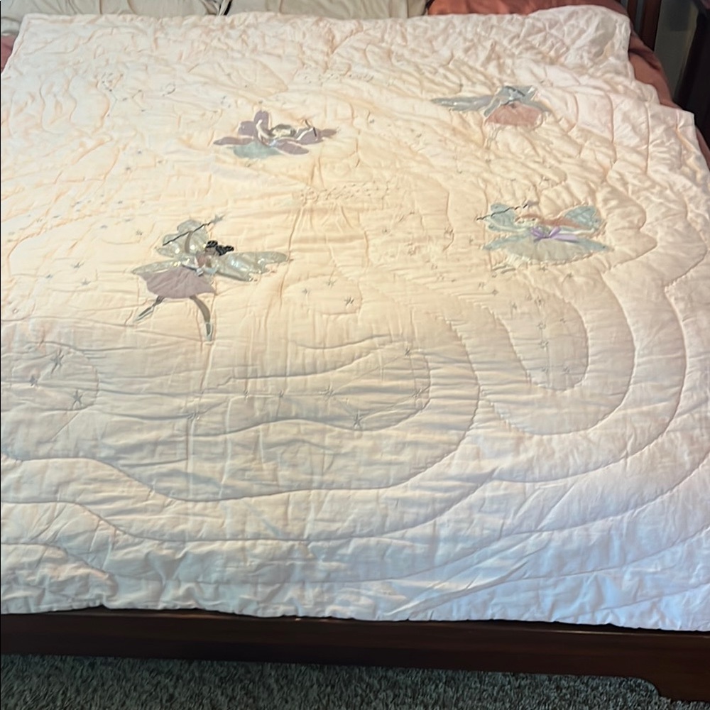 Pottery Barn Kids Cream Quilted Bedding Celeste fairy quilt